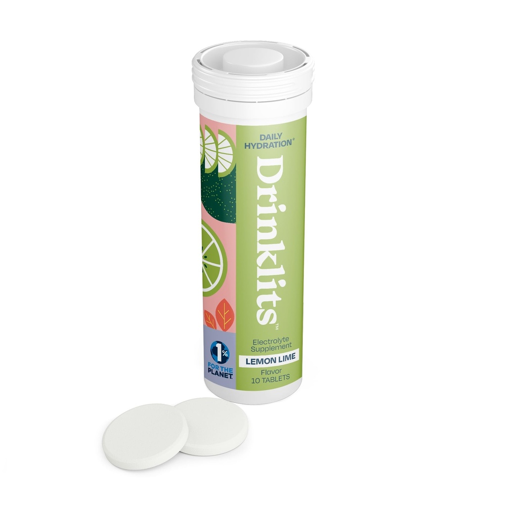 Wiki Lime Electrolyte Tabletleri Hydration | Great Taste - 0g Sugar - Essential Electrolytes - Daily Use | Single Tube (10 Tabletler/Servings)