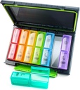 Haftalık Pill Organizer 2 Times a Day, Moisture-Proof 7 Day Pill Case, Büyük Pill Box Bireysel Konteynerleri Vitamin tutmak, Tamamlar ve İlaçlar