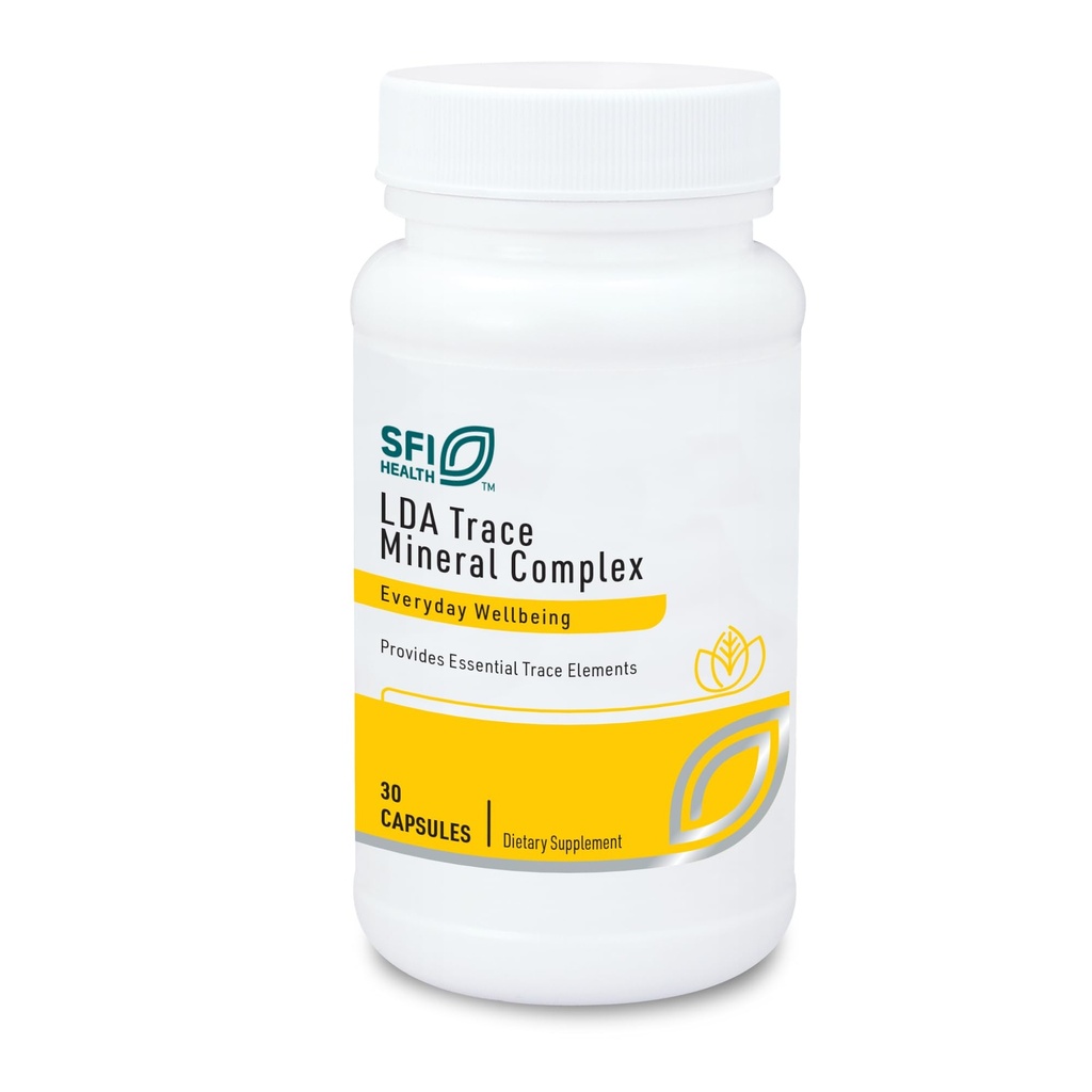 Klaire Laboratuvarları SFI Health LDA Trace Mineral Kompleksi - TRAACS Chelated Minerals, Hipoallergenic & No Iron (30 Vegetarian Capsules)