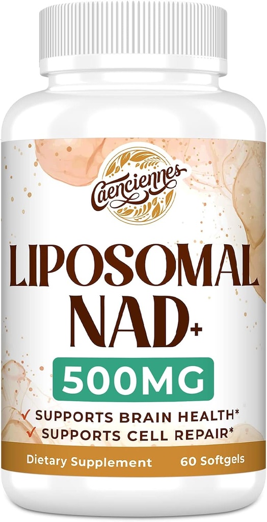 Liposomal NAD+ 500 MG Supplement, True NAD Plus Supplement, Superior Aborpsiyon, Boost NAD + Daha Verimli, Nicotinamid Riboside for Cellular Enerji, Sağlıklı Ağlama, 60 Hizmet, 60 Hizmet