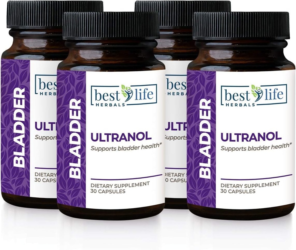 Ultranol Total Bladder Desteği - Urinary Health için Doğal Cranberry Supplement, Overactive Bladder Control, Incontinence - Leaks ve Urgency - 4 Şişe - 120 Capsules