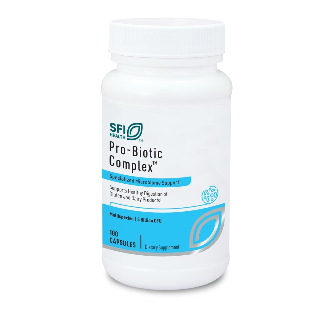 Klaire Labs SFI Health Pro-Biotic Kompleksi - Erkekler ve Kadınlar için Intestinal Destek, 5 Milyar CFU Lactobacillus asitofili ve Bifidobacterium bifidum Probiyotik, Hipoallergen & Dairy-Free (100 Capsules)