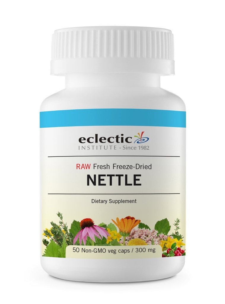 Eclectic Herb Raw Freeze-Dried Non-GMO Nettle Leaf | Sağlıklı Sinus Desteği, Histamine Response & Respiratory Wellness | 50 Veg Caps (300 mg) | US Grown, Vegan