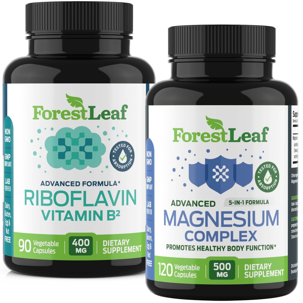 OrmanLeaf Riboflavin & Migraine Supplement - Riboflavin 400mg for Headache Relief - Ultimate Schen ile B2 Vitamin 400 mg Migraine Relief Capsules