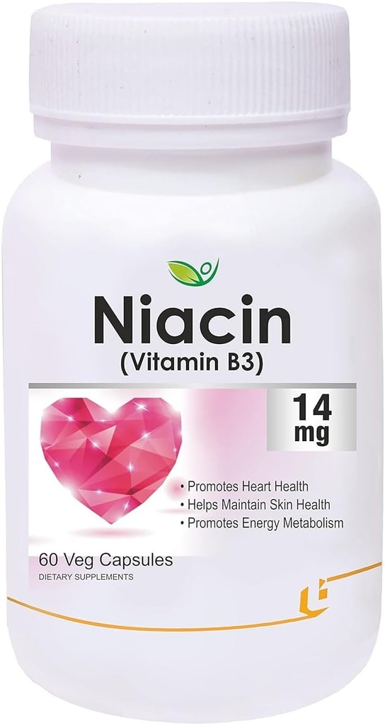 Genric VEDA Nutraceuticals 14 mg Vitamin B3 Inositol 50 mg Supplement - 60 Veg Capsules