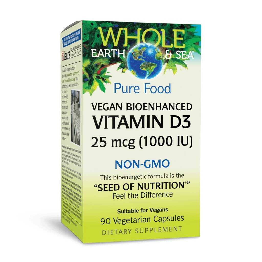 Doğal Faktörler Tüm Dünya ve Deniz D3 - Diyetsel Tamam Destekler Güçlü Bones & Commons - Aidsuba Abors - Vegan & Non-GMO - 90 Vegetarian Capsules (90 Hizmet)