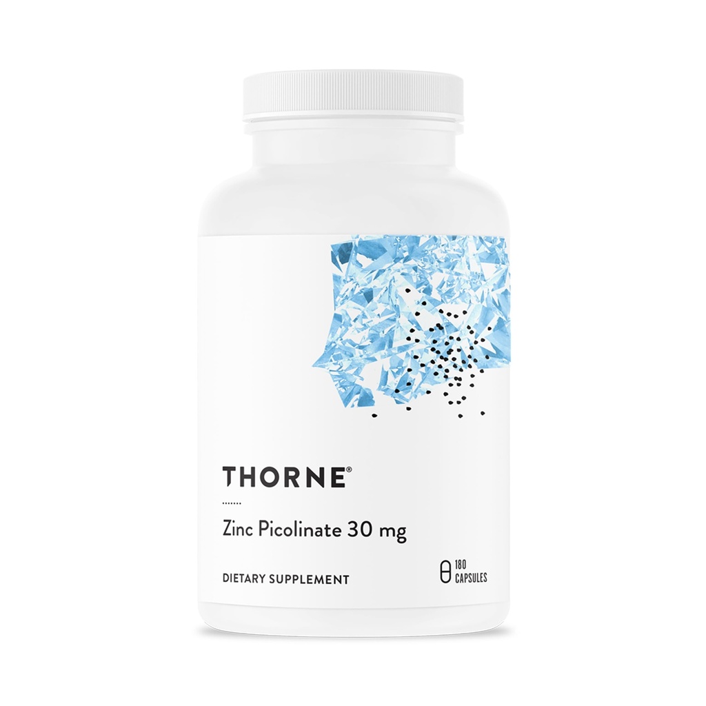 THORNE - Zinc Picolinate 30 mg - Highly Absorbable Zinc Supplement - Supports Immune System, Eye, Skin & Reproductive Health* - Third-Party Certified - Gluten, Dairy & Soy-Free - 180 Capsules