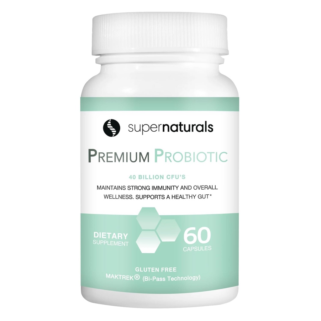 Premium Probiyotikler, 40 milyar CFU Probiyotiks for Digestive Health, Made with MAKTrek Bipass Technology, Women & Mens Probiyotiks for Gut Health, 60 Probiyotik Capsules
