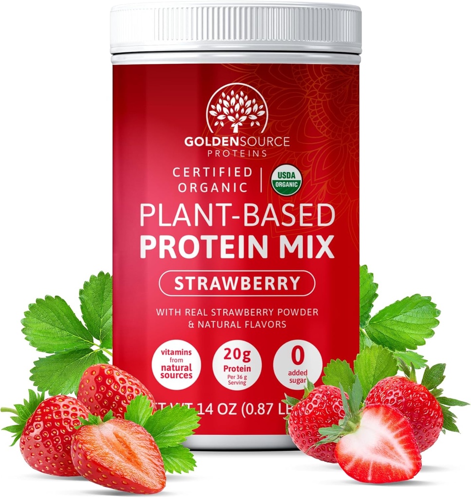 Strawberry - Bitki bazlı Protein Toz, protein Mix, Protein Toz Vitaminleri ve Mineralleri, Protein 20g Protein, Ve Tamam Amino Asit Profil, Vegan Protein Toz, Protein Mix, Protein Toz