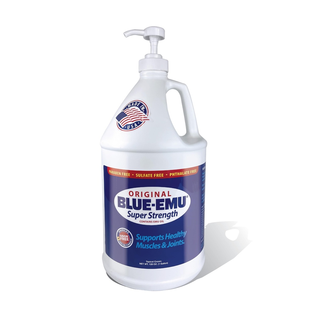 BLUE-EMU Original Super Strength Cream, Soothing Muscle & Ortak Destek, 1 Gallon