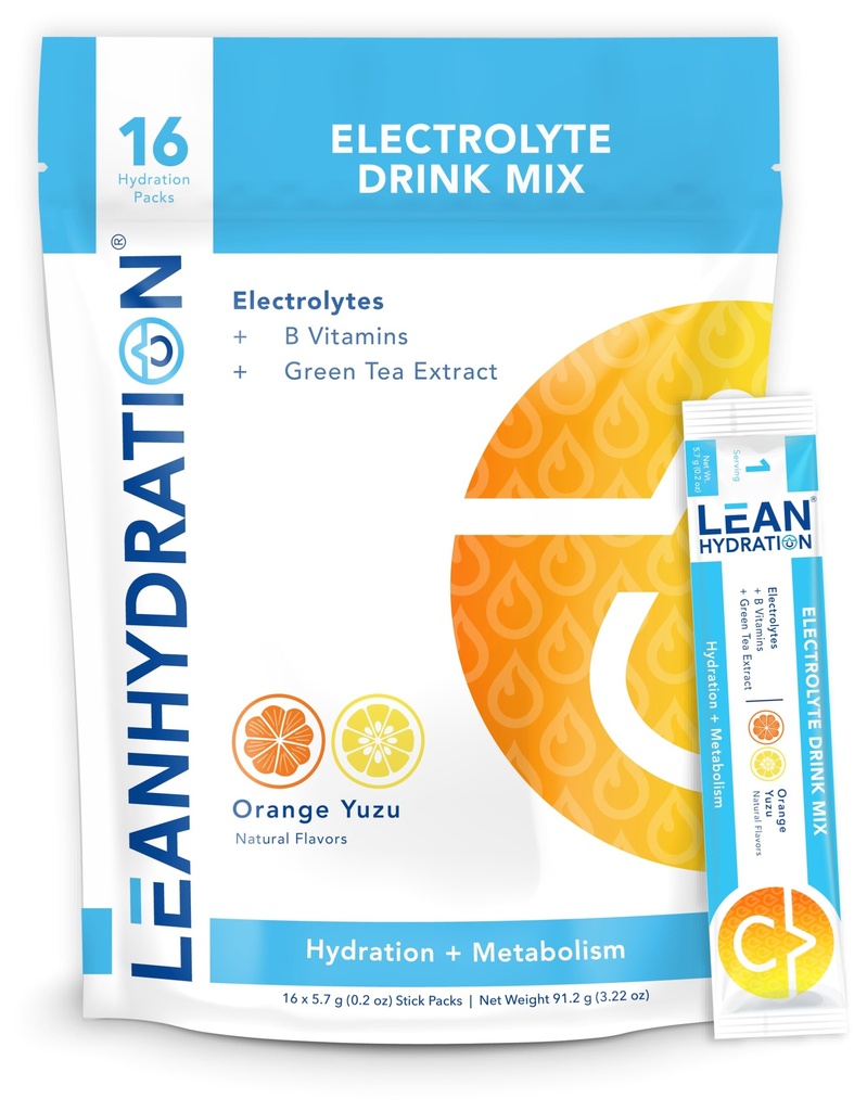 Daily Electrolyte Packets Drink Mix | Zero Calories, Zero Sugar Plus Vitamins, Minerals & More | 16 ct (Orange Yuzu)
