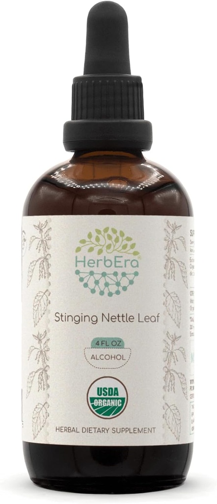 HerbEra Sting Nettle Leaf A120 USDA Organic Tincture | Alkol Ekstraksiyon, Yüksek Lisans Herbal Drops | Sertifikalı Organik Sting Nettle (Urtica Dioica)