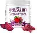 Superfood Beets Toz, 10.59oz 40 Hizmetler - Yeşil Çay & Berry Flavor, Non-GMO, Plant-Based Drink Mix