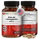 DailyNutra KSM-66 Ashwagandha 600 mg Organik Kökleri - Yüksek Potency Supplement with% 5 Withanolides | Relieves Tiredness, Supports Relaxation, Focus, Energy, & Muscle growth (60 Capsules)