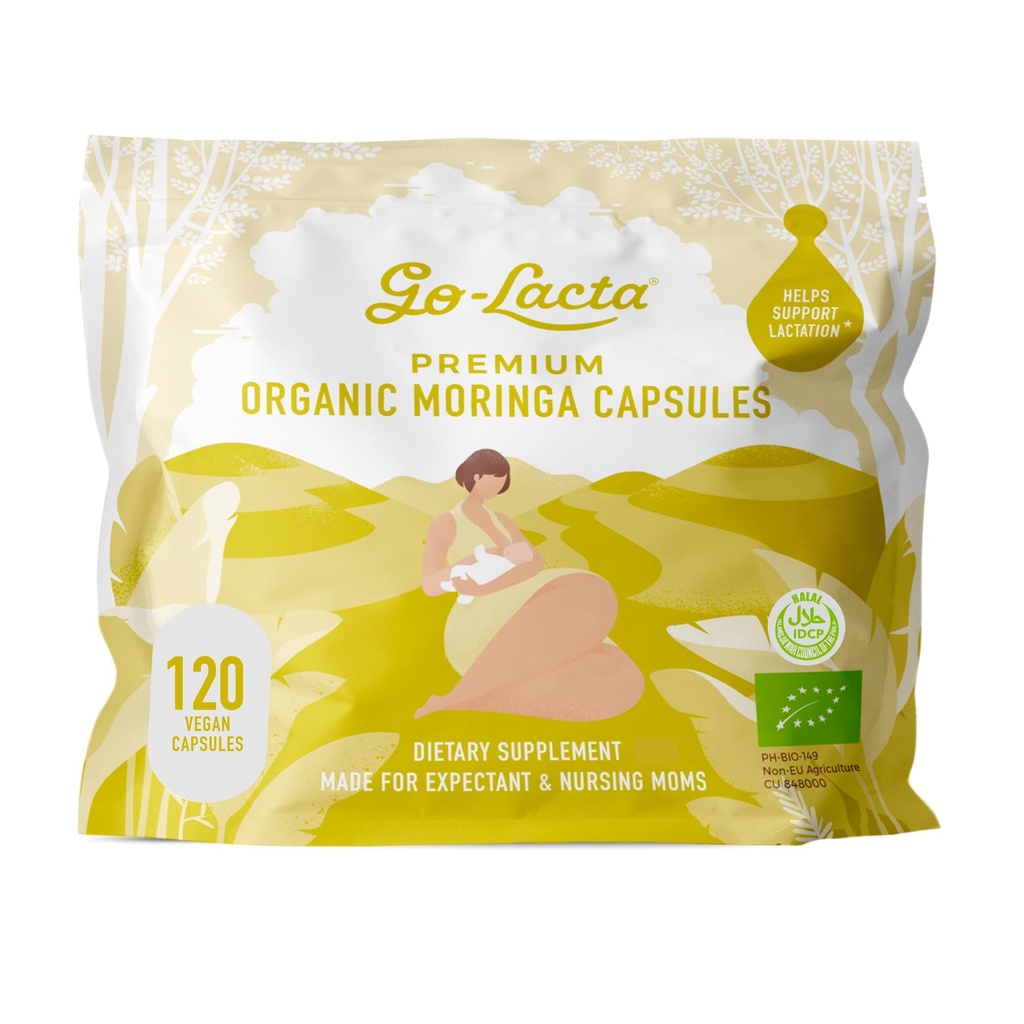 Go-Lacta® 100 Organik Moringa Capsules Anne beslenmesi için, 120 Capsules