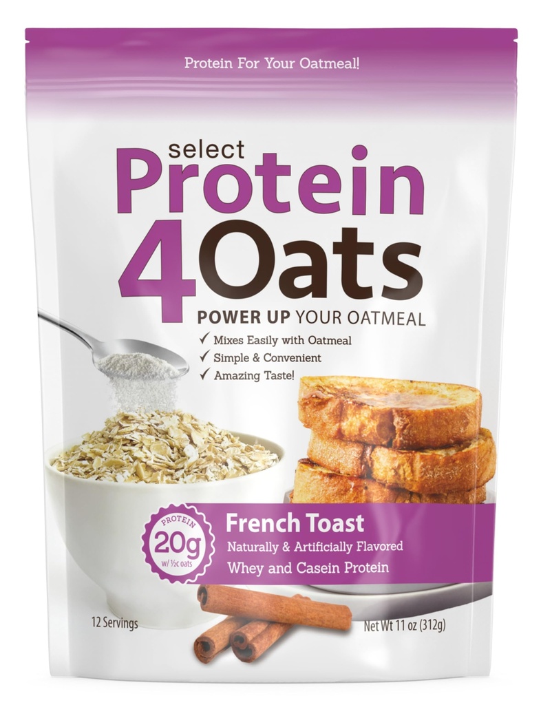 PE Science protein4Oats, Whey ve Casein ile Şaşırtıcı Tasting Protein Oatmeal yapmak için Toz, Fransız Tost, 12 Hizmet
