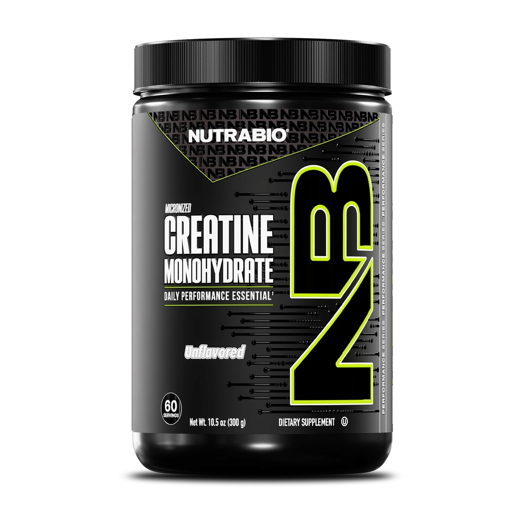 NutraBio Pure Micronized Creatine Monohydrate Powder Supplement, Unflavored, (300 g) - Supports Bulk Muscle Energy, Recovery, and Strength - HPLC Tested Creatine Powder Supplement for Men and Women