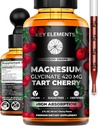 Sıvı Magnezyum Glycinate 420 Mg with Natural Tart Cherry Extract | Magnezyum Glycinate Drops Supplement for Sleep, Mood & Mobility Support | Tart Cherry Extract