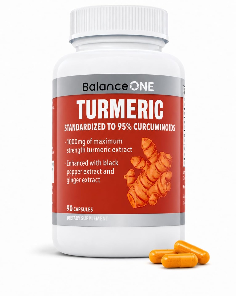 Max Strength% 95 Curcuminoids ile 1000 mg - Ortak Konfor ve Antioksi Destek için Turmeric Curcumin Supplement - Ginger Extract and BioPerine - 1 Ay Supply