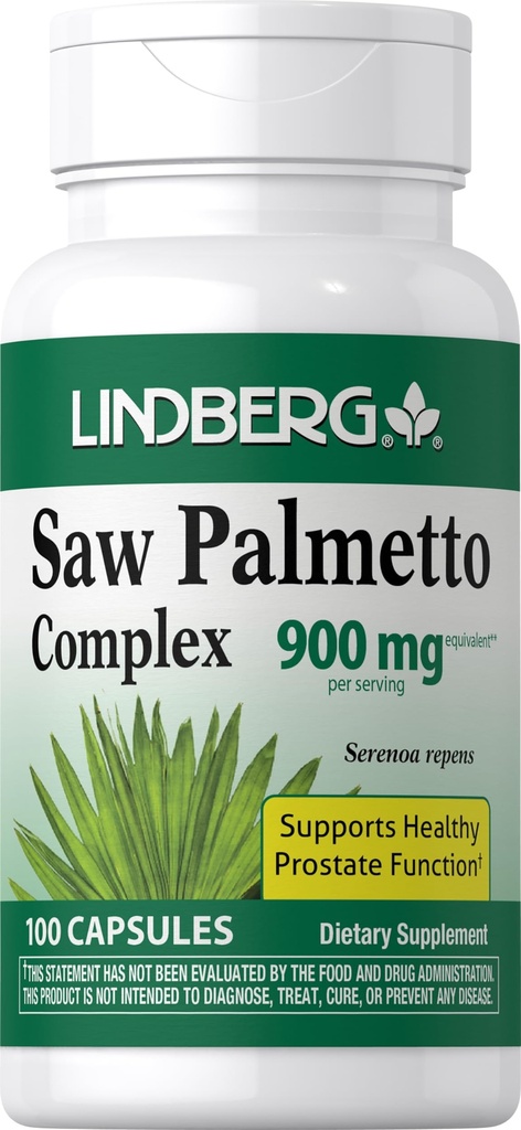 Lindberg Saw Palmetto Kadınlar ve Erkekler için Takıyor | 900 mg | 100 Capsules | Supplement Mix | Serenoa Repens | Non-GMO, Gluten Free