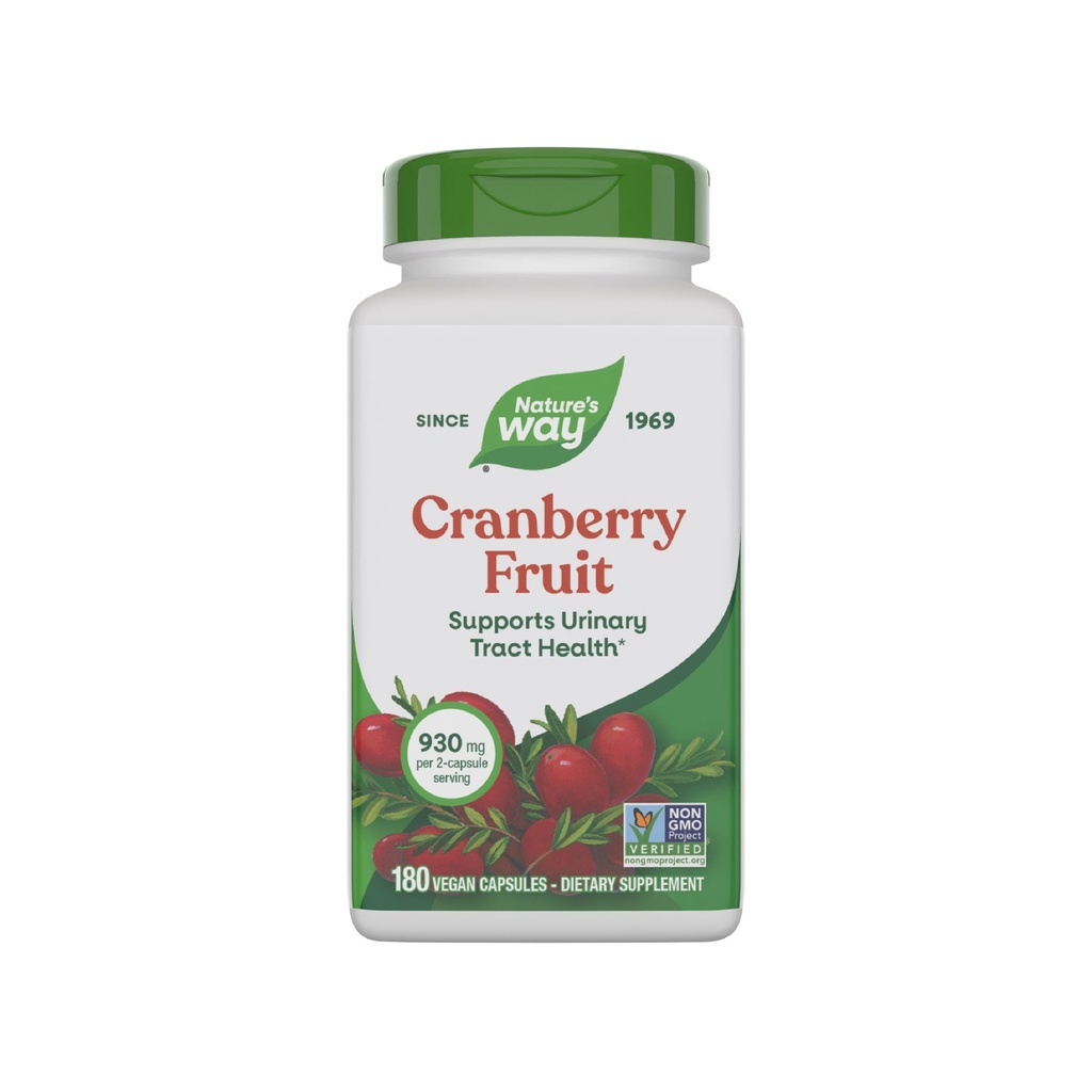 Nature's Way Cranberry Fruit, Cranberry Supplements, Supports Urinary Tract Health*, 2Capsule Için 930 mg, 180 Capsules (Pazar Mayıs Vary)