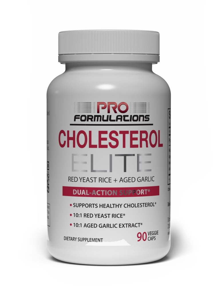 Pro Formulations MD Cholesterol Elite – Dual Action Cholesterol Support – 90 Veggie caps – Red Yeast Rice & Aged Garlic Ekstraksiyon – Inositol & Artichoke Ekstraksiyon ile Geliştirildi