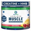 BioTrust Ageless Muscle Builder - Kretine HMB Toz D3 & Betaine - Build & Protection Natural Declining Muscle Mass & Strength - Fruit Punch, 30 Hizmet