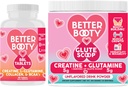 Angry Supplements Better Booty Women’s Tinatine Combo: BBL Tabletler (90ct) Kreta, BCAA's, Collagen + Glute Scoop Kretine & Glutamine Unflavored Drink Mixs (90ct) w.