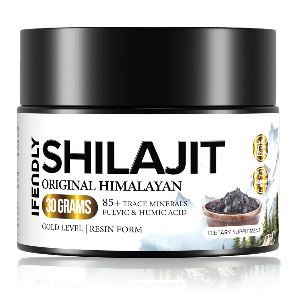 Shilajit Wear, Erkekler ve Kadınlar için Shilajit, Shilajit Pure Himalaya Organik - 85+ Trace Minerals, Fulvic & Humic Acid, Stamina için, Immunity & Strength, 50 Hizmetler (30g)