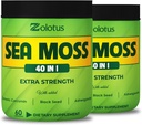 Zolotus (2 Packs 60 Capsules Sea Moss Supplement 40, Turmeric Curcumin, Ashwagandha Root, Bladderwrack for Immune System, Body Balance & Heart Health Health
