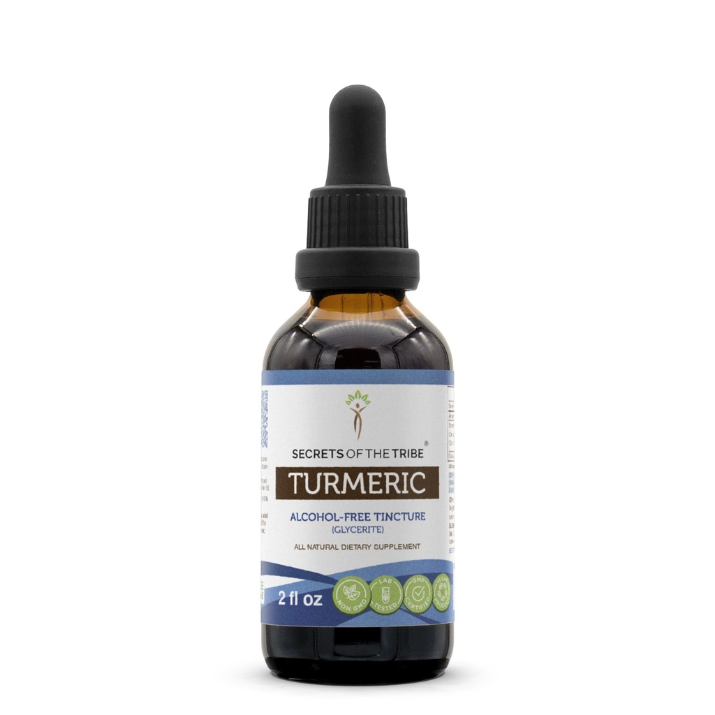 Turmeric Tincture Alkol Ücretsiz Ekstraksiyon, Turmeric (Curcuma Longa) kıl Köklülük Tamam 2 oz