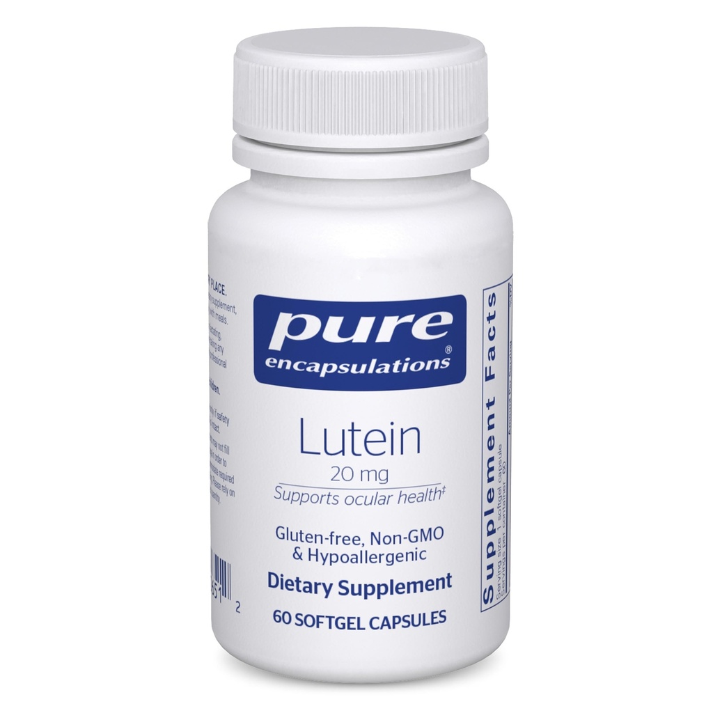Saf Encapsulations Lutein 20 mg | Sağlıklı Görsel Fonksiyonlar için Hipoallerjen Antioksit Desteği | 60 Softgel Capsules