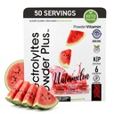 Elektrolytes Toz Plus (50 Hizmetler), 0 Calorie Keto, 0 Sugar, No Maltodextrin,1000 mg Pyum,120 mgelli,120 mg Magnezyum, Hydration Toz (50 Hizmet, Sumelon)