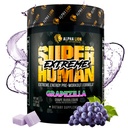 ALPHA LION Superhuman Extreme High Stim Pre Workout Toz, Beta Alanine, L-Taurine & 356mg Tri-Kaynak Caffeine for Sustained Energy, Nitric Physics & Citrulline for Pump (21 Servisler, Grape Flavor)
