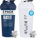 GOMOYO [2 Pack] 28oz Shaker Şişe Motivasyonel Sözlerle (Beyaz Killin' It & Navy Grit) | Protein Agitators for Mixes Pack is Faraday Free Dishwasher Safe