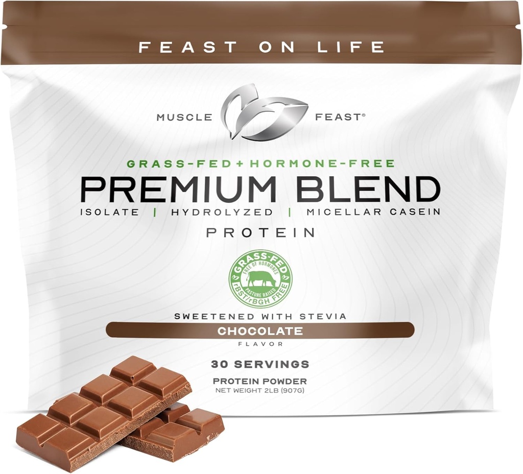 Kasır Premiumiç Tüm Doğal Hormonlar Ücretsiz Grass-Fed Whey Protein Toz, Çikolata, 2lb