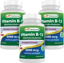 Best Naturals Vitamin B-12 as Torchcobalamin (Methyl B12), 6000 mcg 120 Sublingual Tabletler (120 Kont (Pack of 3))