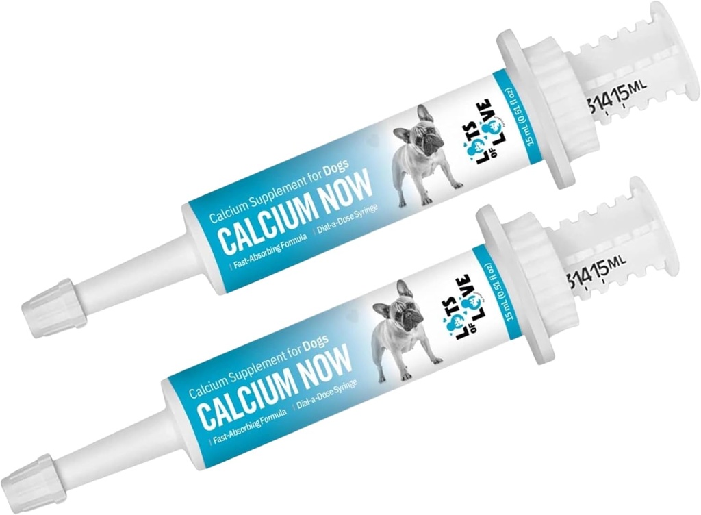 Calcium Now - Oral Calcium for Whelping Dogs - (15 ml Paste, Vanilla) (Pack of 2) - Calcium Supplement for Dog - Breeders Friendly Calcium for Dogs - Lots of Love Pet Products