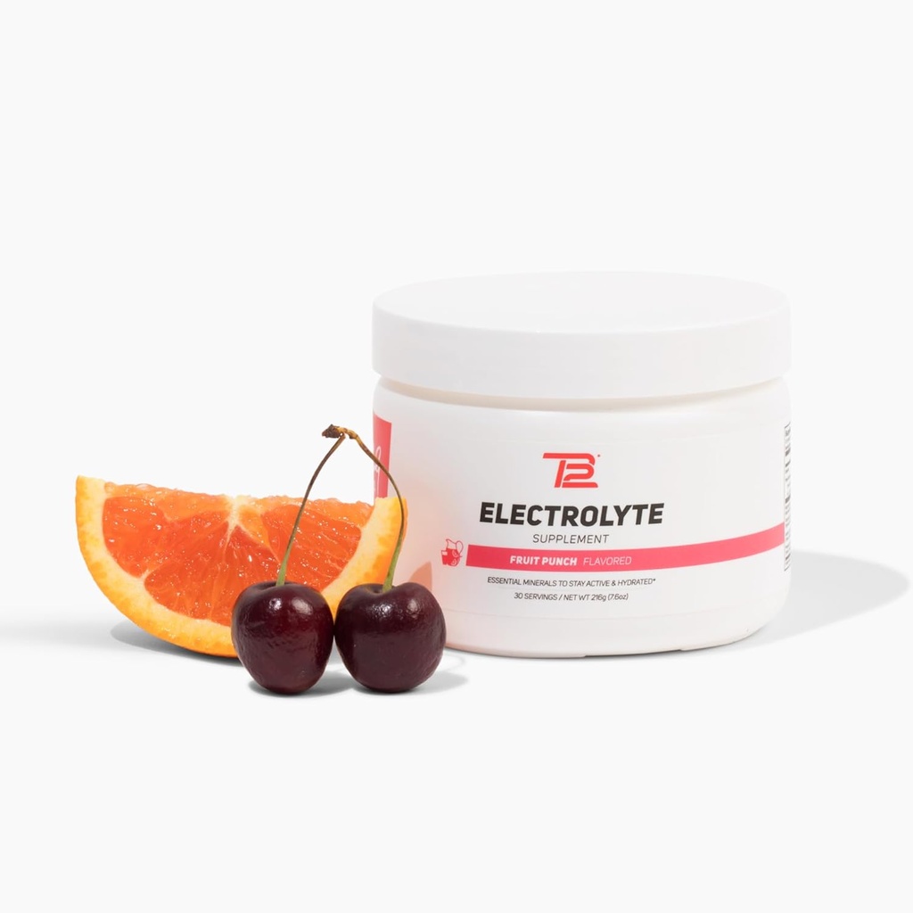 TB12 Elektrolyte Toz Meyvesi - Mineral-Rich Elektrolyte Toz to Fast Hydration by Tom Brady - Natural, Low Sugar, Vegan, Gluten-Free, Mix - 30 Servisler (1 Jar)