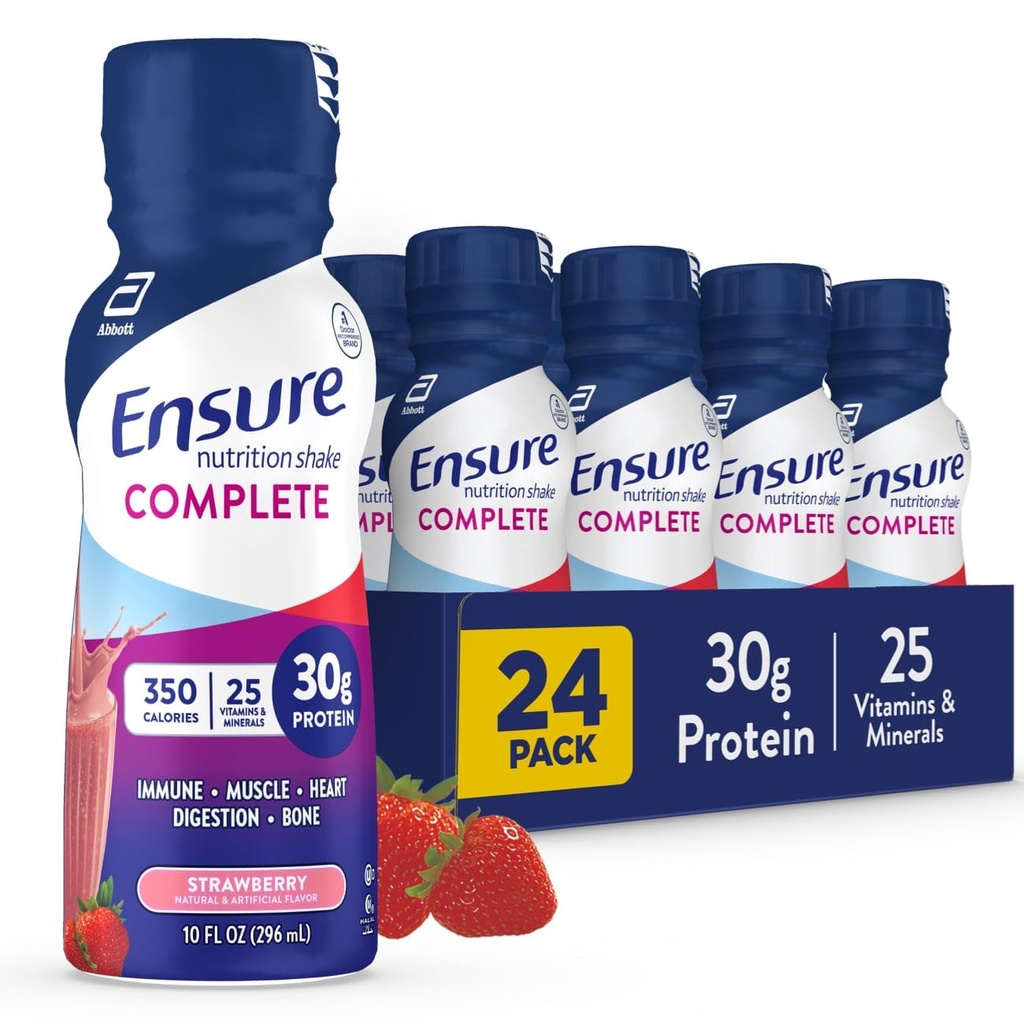 30g proteini ile Beslenme Shake, Immune Health Nutrients, Chocolate ve Strawberry Flavors, Packs of 24 (10 fl oz)