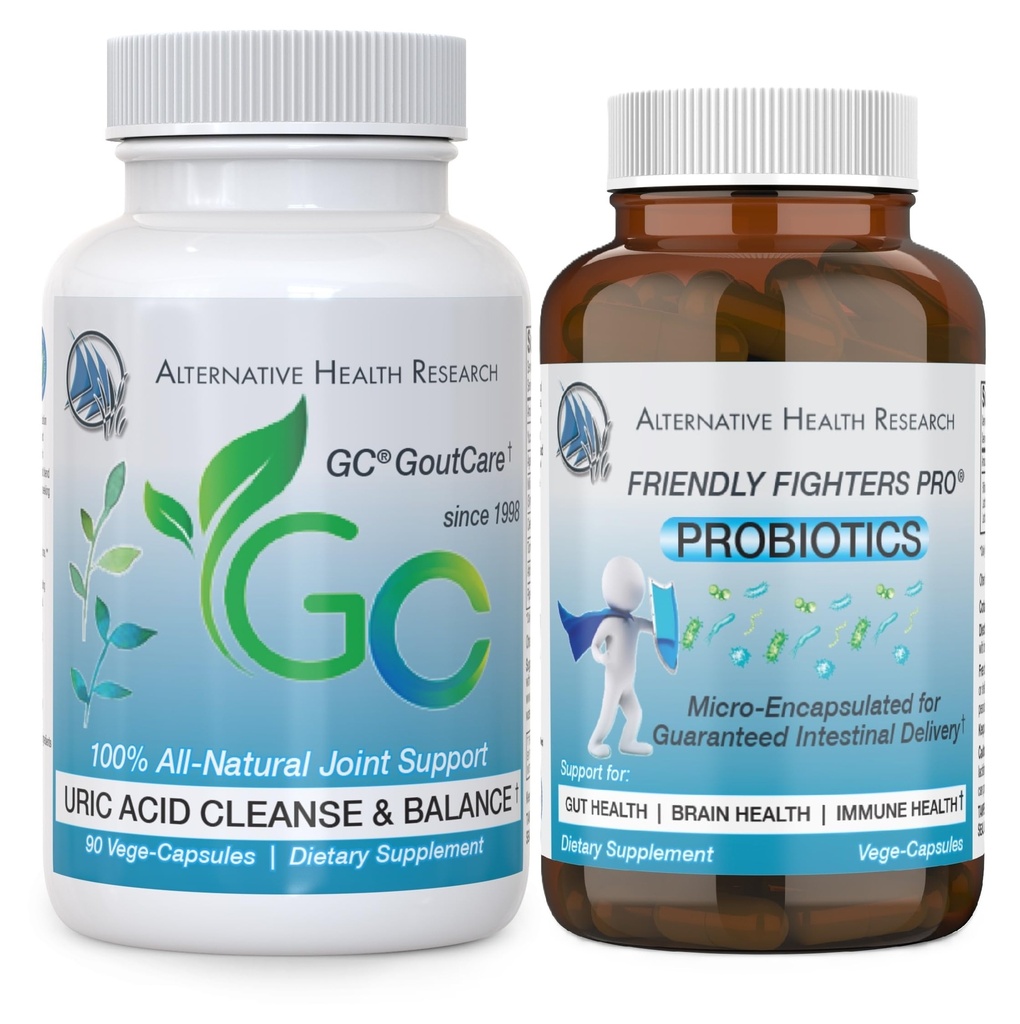 GC® GoutCare ve Friendly Fighters® Probiyotik: Uric Acid Cleansing Package with Microenkapsated Probiyotiks
