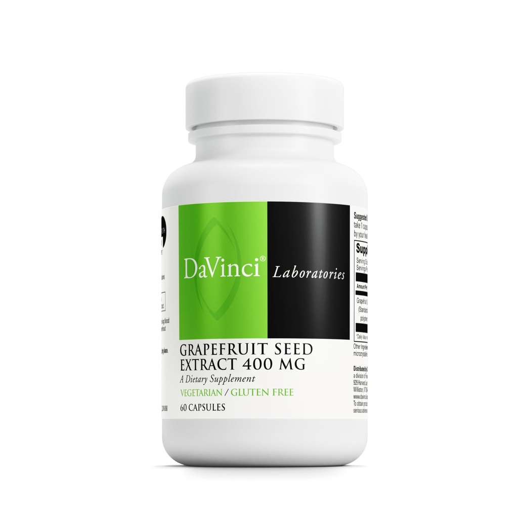DAVINCI Laboratuvarları Grapetre Seed 400 mg - Destekler GI & Digestive Gut Health - Gluten Free, Vegetarian - 60 Capsules (30-Day Supply)