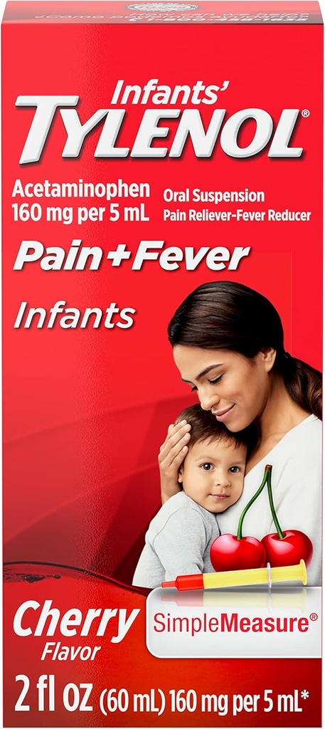 Bebeklerin Tylenol Acetaminophen Liquid Medicine, Cherry, 2 fl. ozol Acetaminophen Liquid Medicine, Cherry, 2 fl. oz oz
