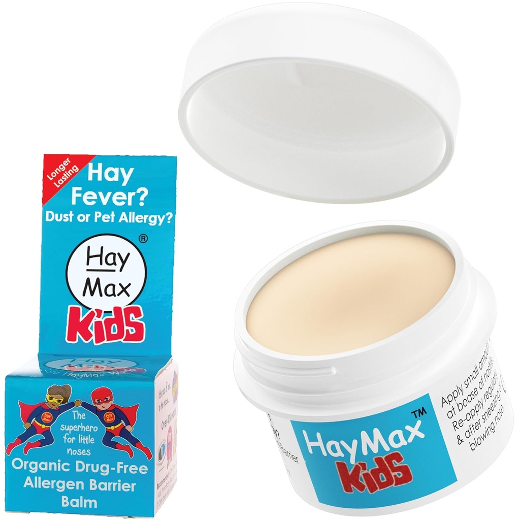 HayMax Allergen Bariyeri Çocuklar için Balm, 0.17 fl oz (5 ml), Organik, Doğal ve Sigara içilmeyen, Çocuklar Hay Ateş Alerjisi Yardımı - Tuzları Kirli, Dust & Pet Allergen - Weed & Cedar