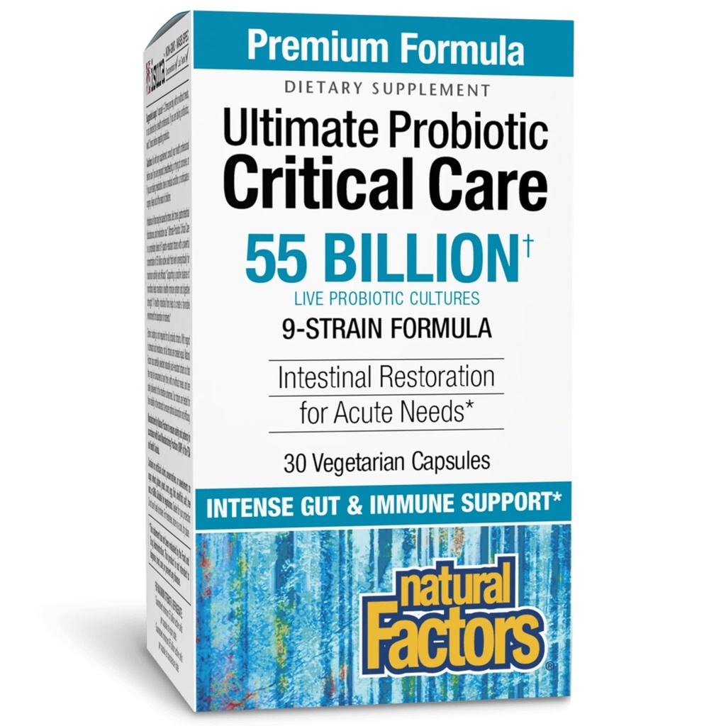 Doğal Faktörler Ultimate Probiyotik Eleştirel Bakım, Destekler Intestinal Restorasyon, 9 Strains, 55 Milyar CFU