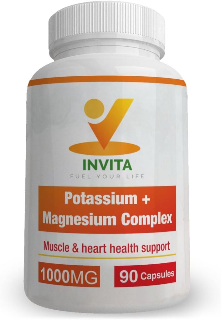 Invita Pyum Magnezyum Kompleksi 1000 MG For Leg & Kas Desteği I (90 Capsules) - Yüksek Abhidrasyon Piyonitesi Magnezyum Aspartate Oksit Glycinate Gluconate & Citate