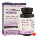 Omega 110 w/LYSOVETA LPC | EPA & DHA Supplements for Brain & Retina Sağlık | Odak, Dikkat, Hafıza, Mood & Vizyon | 6X Yüksek Sıcaklıklı Omega-3 L-PC