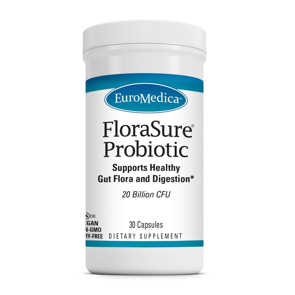 EuroMedica FloraSure Probiyotik - Occasional Bloating & Support Gas Relief - Gut Health Support Supplement with Bifidobacterium Bifidum - 30 Capsulestion Supplement to Aid Against Occasional Bloating & Support Gas Relief - Gut Health Support Supplement with Bifidobacterium Bifidum - 30 Capsules