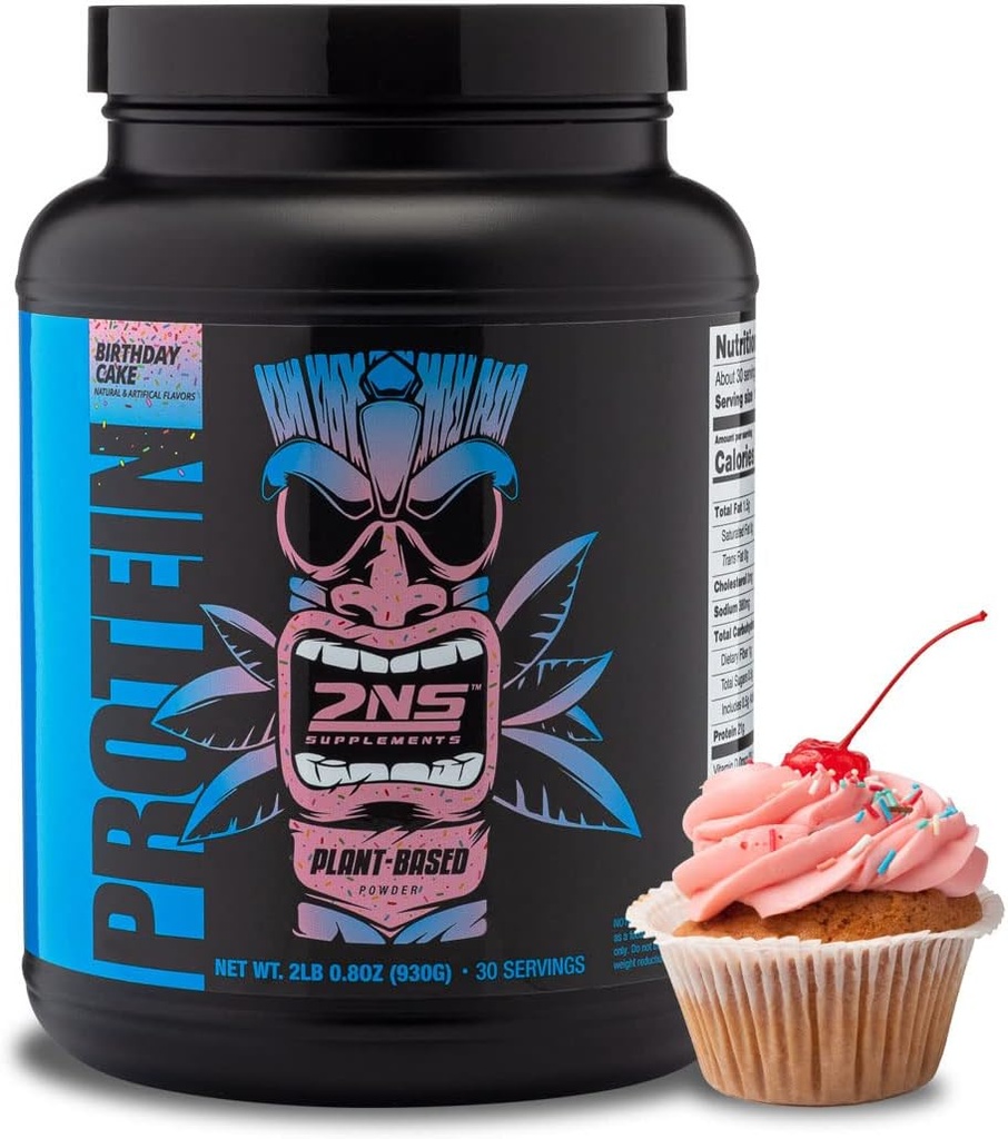 2nd Nature Supplements – Plant-Based protein, doğum pastası, 30 Hizmet, 2.2 LB – 21G Vegan Protein & EAAs to Support Muscle growth & Recovery – No Sugars Eklendi & Made Without Soy, Gluten veya GMOs