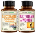 Glucosamine Chondroitin Turmeric + Kadınlar için 2Bottle Supplement Sche for Her. Sağlıklı Immune Response, Ortak Destek, Antioksi Özellikler